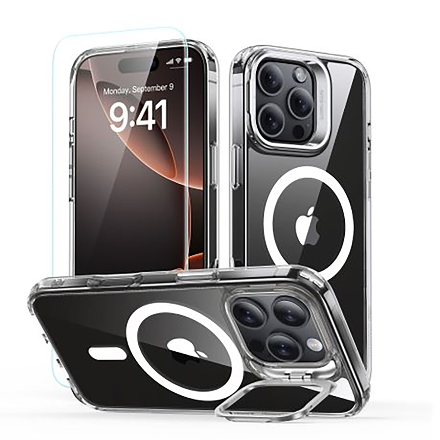 ESR Classic Hybrid with Stash Stand Protection Set For iPhone