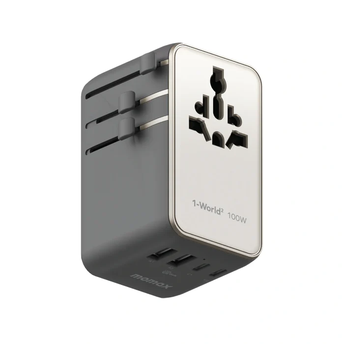 Momax 1-World² Universal 4-Port Travel GaN Charger 100W with Dual AC