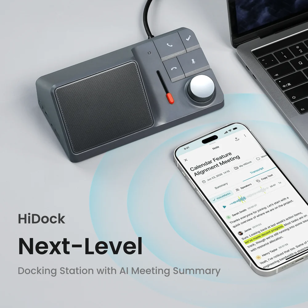 HiDock H1 AI Docking Station with Meeting Recorder