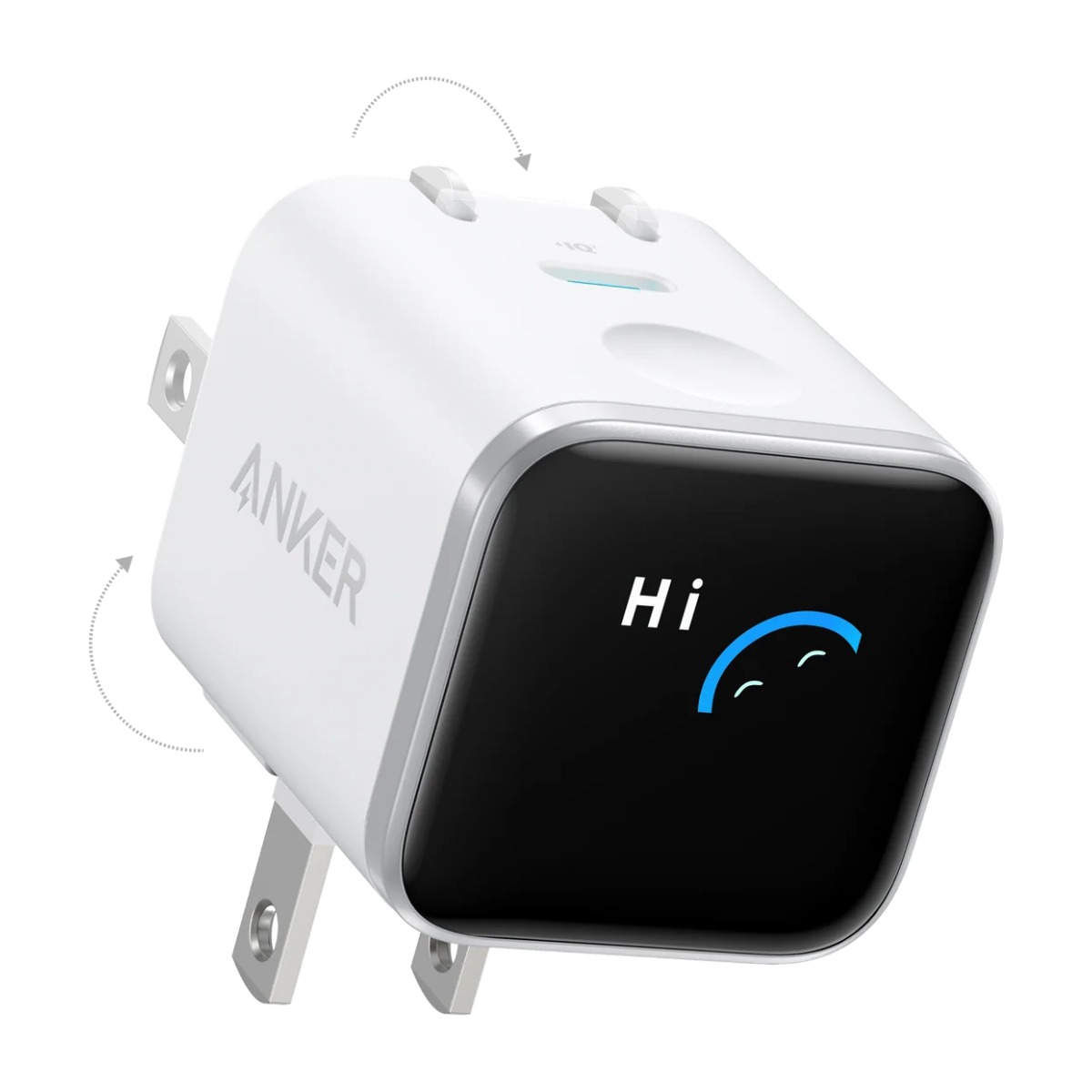 Anker Nano Charger (45W) with Smart Digital Display – Ultra-Compact GaN Fast Charger, 180° Foldable Plug, PPS Support for Sam